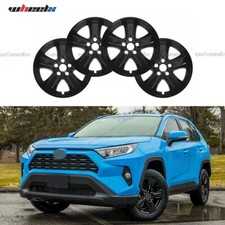 4 FOR TOYOTA RAV4 XLE 2019-2025 BLACK 17" WHEEL SKINS HUB CAPS RIM SKIN COVERS