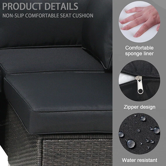 Conjunto de 14 almofadas de cadeira para móveis de pátio externo inserção de sofá de substituição - Imagem 4 de 4