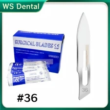 Carbon Steel Sterile Surgical Scalpel Blades #36 Dental Instruments Disposable