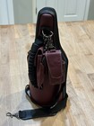 Caddy O Wine Bottle Cooler Carrier Maroon Genuine Leather