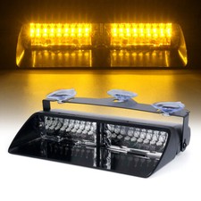 Hazard Flashing Advisor Windshield Strobe Light Amber 16 Led Emergency Warning