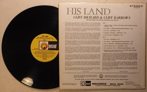 HIS LAND / SOUNDTRACK / LIGHT 5532 STEREO LP / CLIFF RICHARD - Picture 2 of 2
