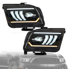Led Headlights For 2005-2009 Ford Mustang Projector Lamps Hid Xenon Drl Lhrh