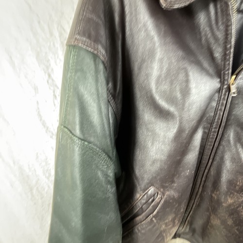 Chaqueta de cuero limitada multicolor cremallera completa manga larga cuero genuino talla L para hombre - Imagen 7 de 21