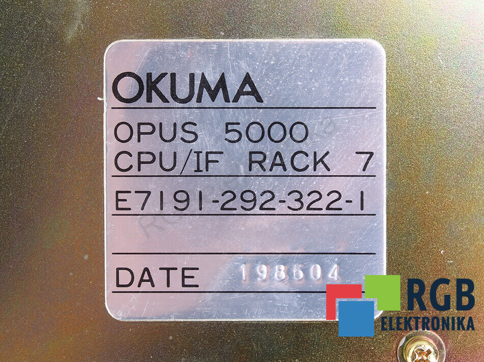 OKUMA E7191-292-322-1 E71912923221 OPUS 5000 OPUS 5000 RACK OKUMA E7191-292-322-1 E71912923221 OPUS 5000 OPUS 5000 RACK