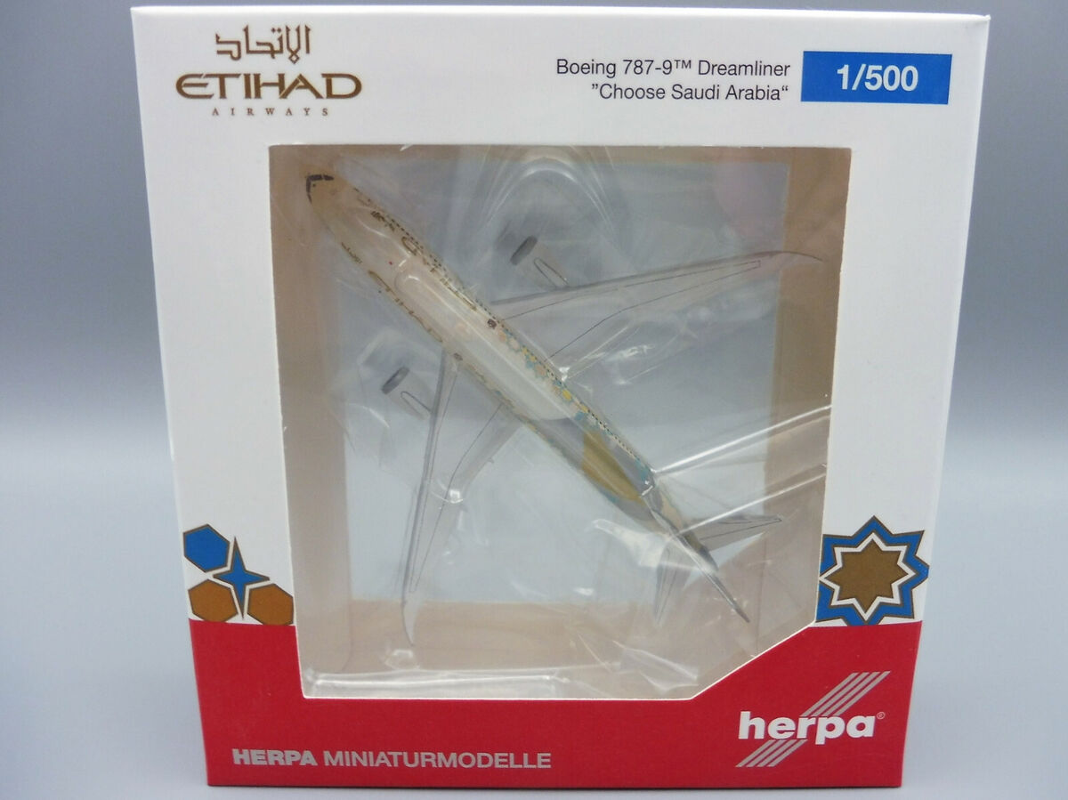 Etihad Airways Boeing 787-9 1/500 Herpa 535748 Abu Dhabi