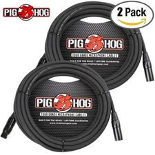 2-PACK Pig Hog 8MM 15FT XLR Male to Female High Performance Tour Grade Cable