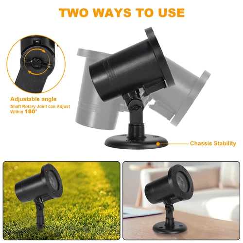 LED Projector Christmas Snowflake Rotating Snowfall Night Landscape Outdoor Lamp - Bild 7 von 9