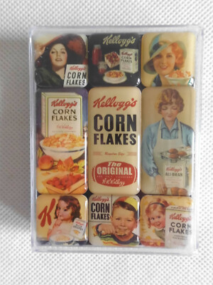 Kelloggs Corn Flakes Kühlschrank Magnet 9 Stück  Neu und OVP siehe auch Foto