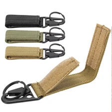 Tactical Belt Hanging Keychain Carabiner Hook & Loop Strap Clip Buckle Hanger US