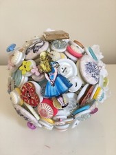 Alice in Wonderland Button Bouquet - Handmade Wedding Bouquet - Disney Wedding