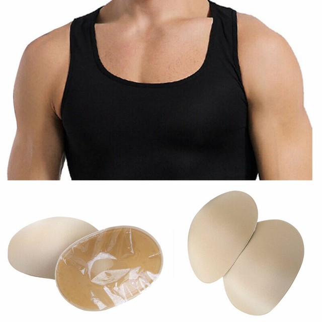 2x Mens Foam Fake Chest Muscle Adhesive Reusable Invisible Pushup Enhancer Pads eBay