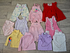 Vintage Baby Girl Lot 18 months Romper Shirts Overalls Dresses 1980's 1990's
