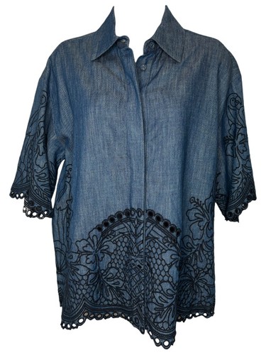 Zimmermann "Coco" Embroidered Denim Shirt
