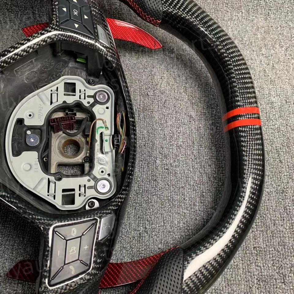 碳纤维方向盘适用于梅赛德斯-奔驰 AMG C 级 W204 C63 C43 W212 W207 — 第 4/4 张图片