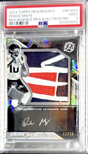 Drake Maye [Electron] #RPA-DM 2024 Topps Resurgence Rookie Patch Autograph card