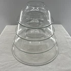 Pyrex Clear Glass Nesting Mixing Bowls #322 323 325 326 USA - Set of 4