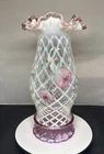 New ListingFenton Trellis Floral Hurricane Candle Fairy Lamp HTF- Free Shipping