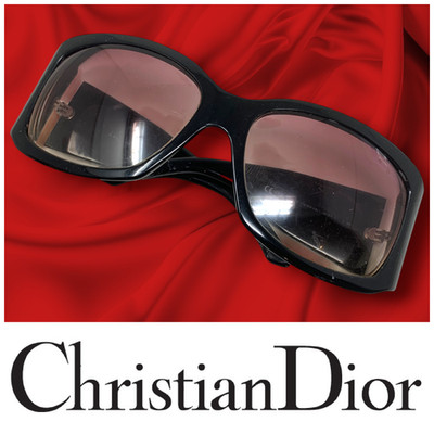 Y2K Christian Dior Diorrain 1 Sunglasses Italy Black Oversized PARTS REPAIR READ