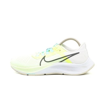 Nike Damen Pegasus 38 Sneaker Weiß Gelb Mesh Textil Low-Top Zoom Laufschuh EU 39