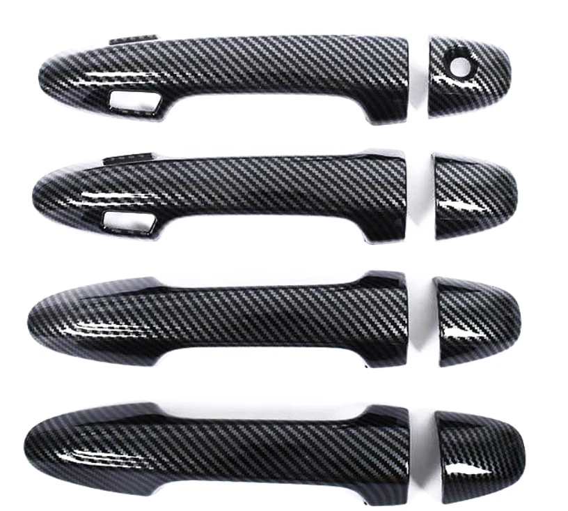 Manija de puerta de fibra tazón cubierta embellecedor para Toyota Highlander 13-18 RAV4 S/K 14-19 Foto 3 de 4