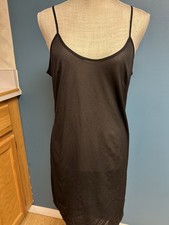 Vintage Black Semi-sheer midi Slip Dress Gown Festival Fairy 90s Y2K Dress 38