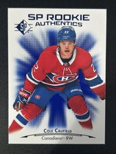 2021-22 SP Rookie Authentics Blue Cole Caufield #124 Montreal Canadiens RC