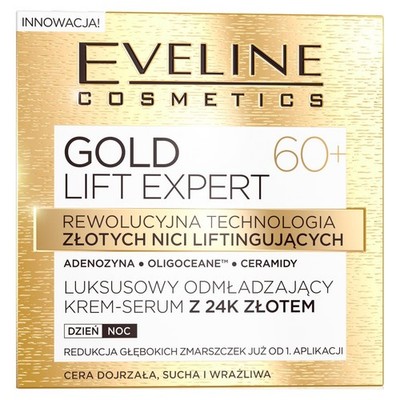 Eveline Gold Lift Expert Luxuriöse verjüngende Creme-Serum mit 24k Gold 60+ 50ml