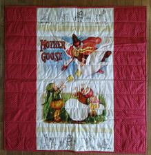 Handmade Mother Goose Nursery Rhyme Baby Quilt Throw Wall Decor 39x40 Flannel Ba