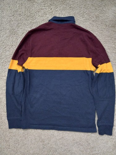 Vtg Polo Ralph Lauren Rugby Shirt Men's Sz M Blue Burgundy Crest Elbow Patch by Ralph Lauren, Size M, $80 - Photo 8