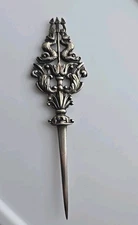 1853 Elkington Mason & Co Silver Plated Poseidon Dolphin Meat Skewer 5" 