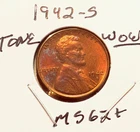 1942-S Lincoln Wheat Cent Penny GEM RED BU From an Original Bank Roll