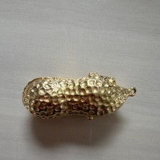 Brass Peanut Shaped Collectible Pill Box with...