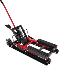 Hydraulic Motorcycle Lift Jack 1500LB,ATV Scissor Jack with Swivel Casters Red