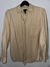 Vintage Boston Traders Chamois Flannel Sz MED Solid Peach Cream Manila EUC! 90s