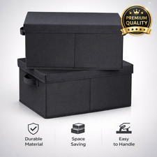 Storage Bins with Lids Set of 2 Foldable Storage Boxes for Organizing