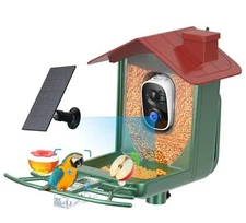 Bird Feeder with Camera Outdoor Solar: Smart Birdfeeder Cam for Outside Garden 