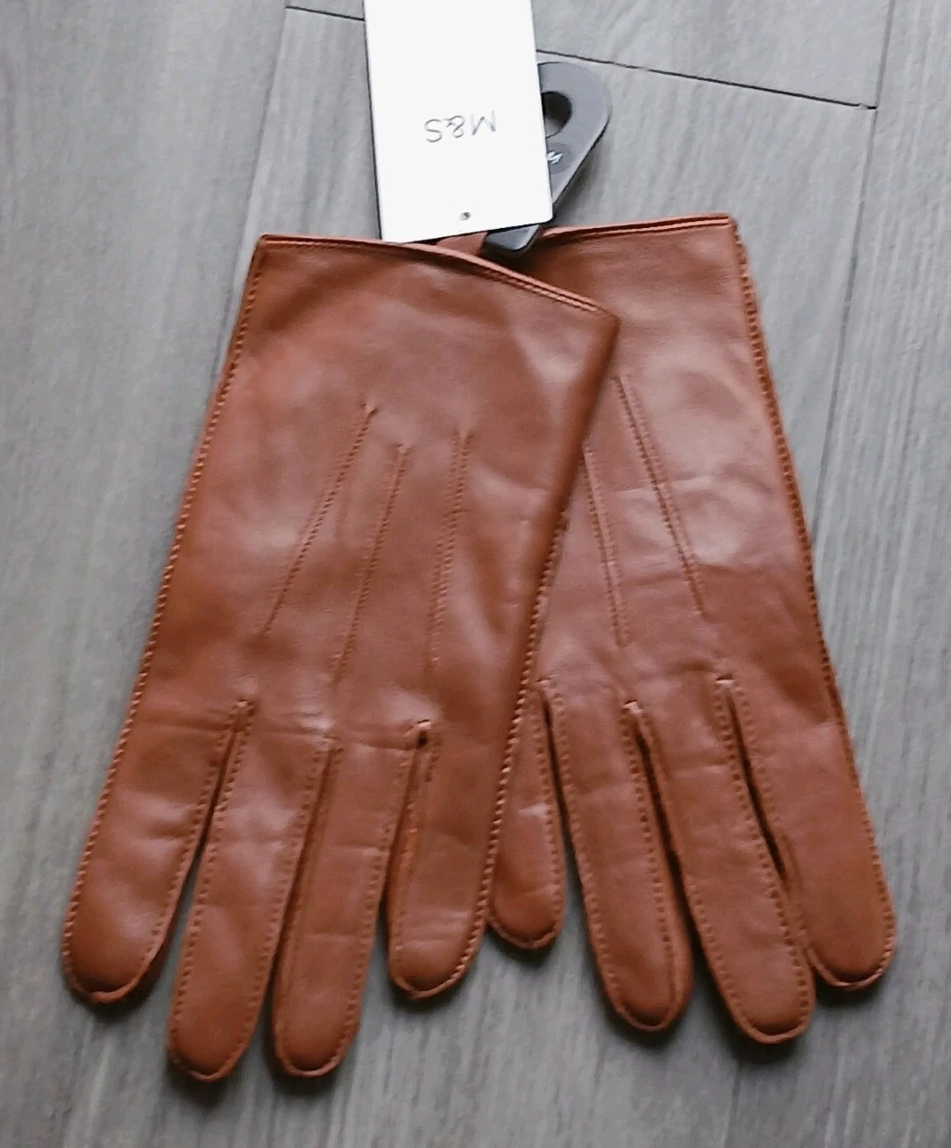 BNWT M&S Men/Gents Tan Genuine Leather Gloves Sets Size Medium
