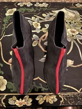 Arche black suede Ankle Boot With Red Zipper