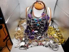 Vintage Goldtone & Silvertone Costume Necklace Jewelry Lot 22 Pcs