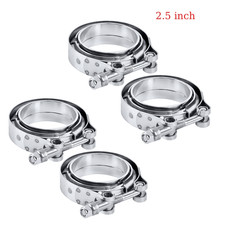2.5" V-Band Flange Clamp 2-1/2" Kit Stainless Steel Male Female Set 4PCS