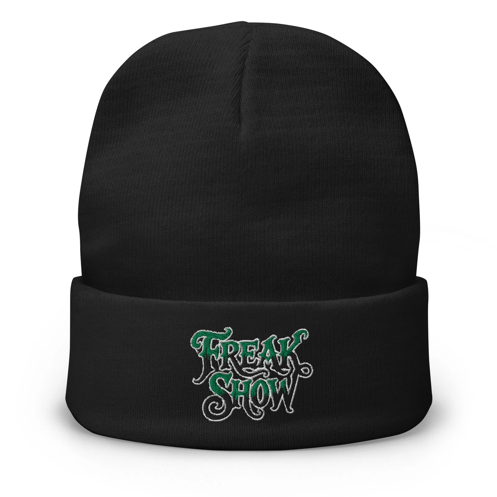 Freak Show Horror Carnival Beanie Gothic Embroidered Cuff Knit Cap Alternative