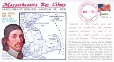 COVERSCAPE computer designed 385th anniversary of Mass. Bay Colony event cover