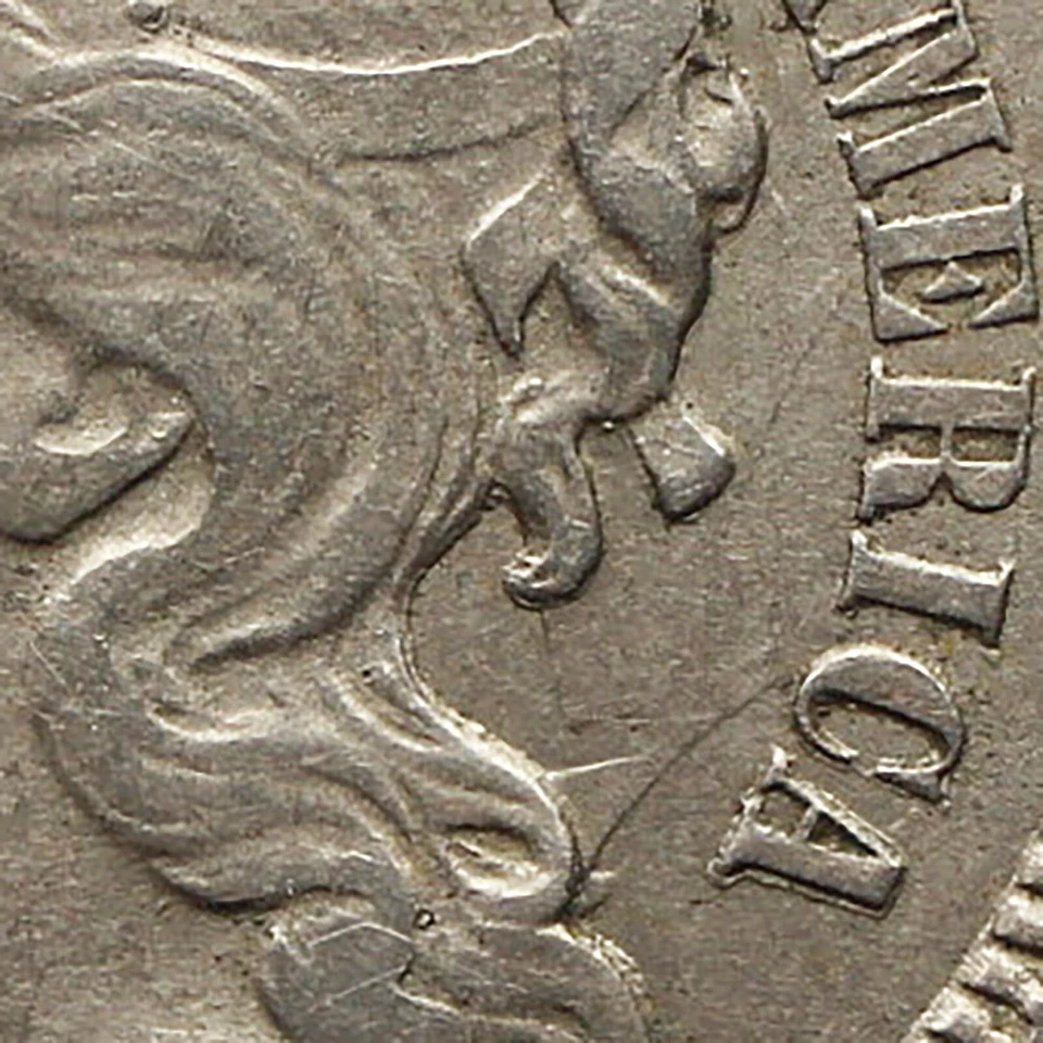 1867 3 Cents Nickel USA Coin Overstruck (MO2702-) - Image 3 of 3