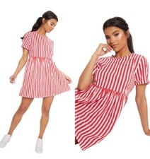 PrettyLittle Thing Red Stripe Print Short Smock 8