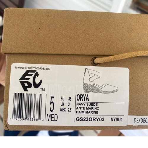 Gentle Souls Orya Espadrille Keilabsatz marineblau Wildleder Knöchelriemen Größe 5 neu mit Karton - Bild 2 von 12