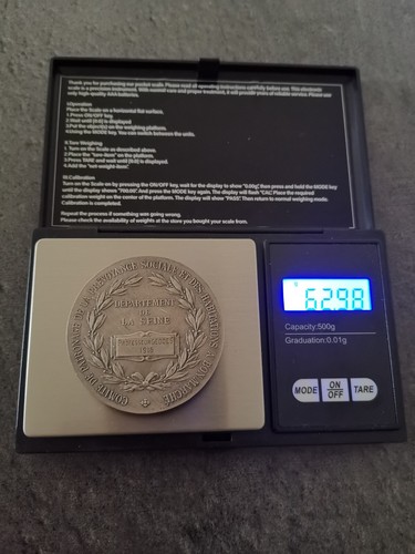 MEDAILLE ARGENT 1916 63g 51mm PREVOYANCE SOCIALE & HABITATION A BON MARCHE - Picture 5 of 6