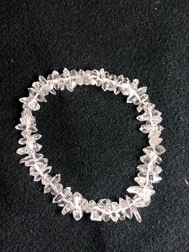 Natural Diamond Quartz Hand Bracelet (Stretchable) - Picture 3 of 6