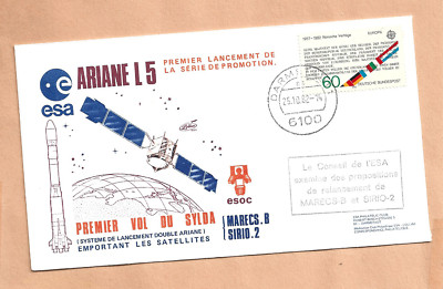 ARIANE L5 MARECS B SIRIO 2 LAUNCH 1982 LOLLINI   SPACE COVER