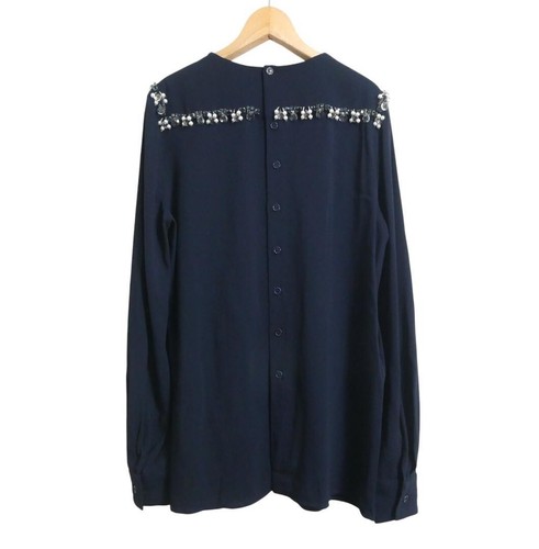 MIU MIU Blouse Shirts Navy Blue Size40(US:M) made in Italy - Picture 5 of 11